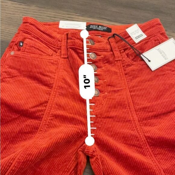 Judy Blue Rust Color High Waist Ankle Straight Corduroy Jeans Pants - Picture 7 of 9